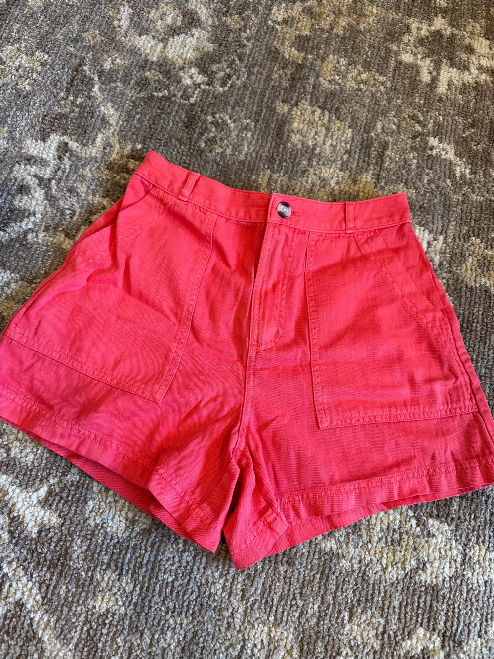 Universal Thread High-Waist Coral-Red Utility Shorts